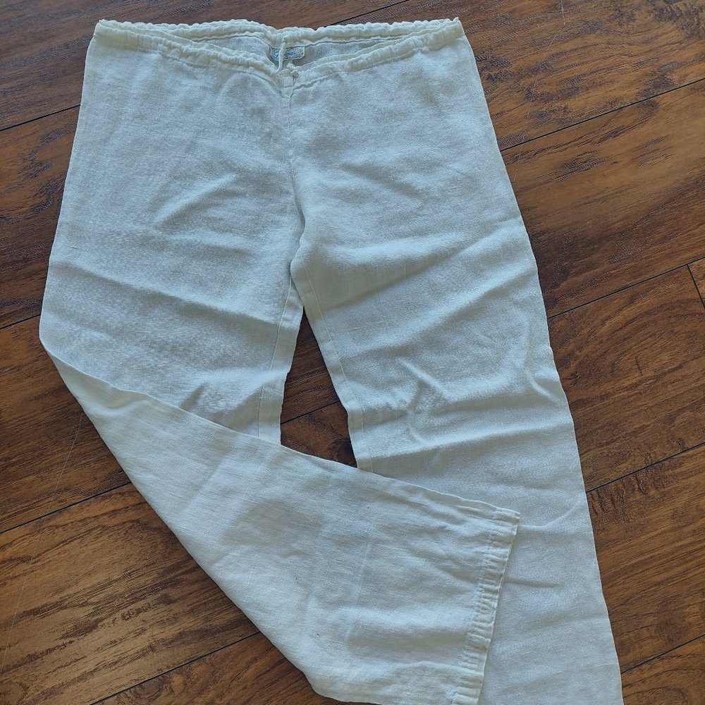 L'odyssee off white linen pants